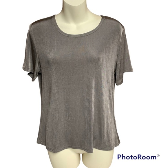 Double D ranchwear dark gray shimmery color short sleeve dry clean only - Picture 1 of 8